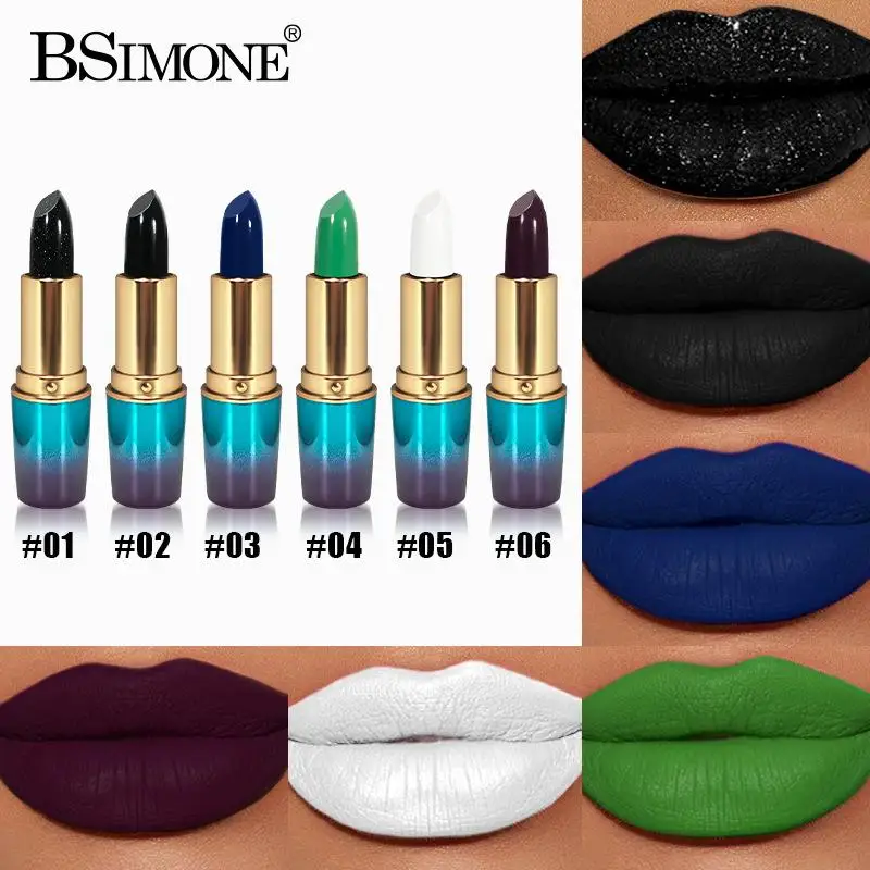NIEUWE BSIMONE Womens Halloween Gothic Lipstick Matte en Shimmer Langdurige hooggepigmenteerde fluwelen textuur lippenstift