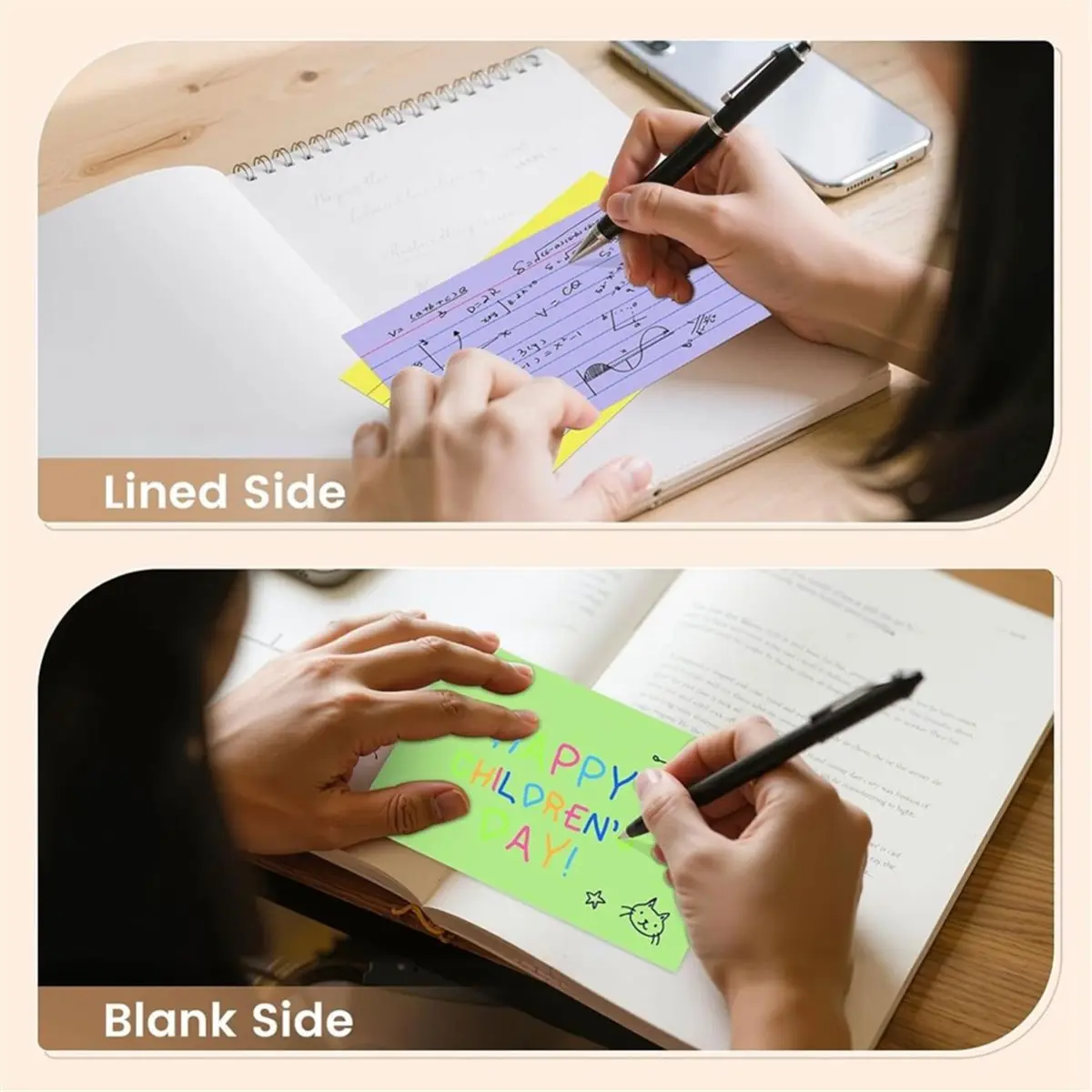 Index Cards 3x5, 400 Sheets Ruled Color Flash Cards for Effective Studying and Premium Note-Taking