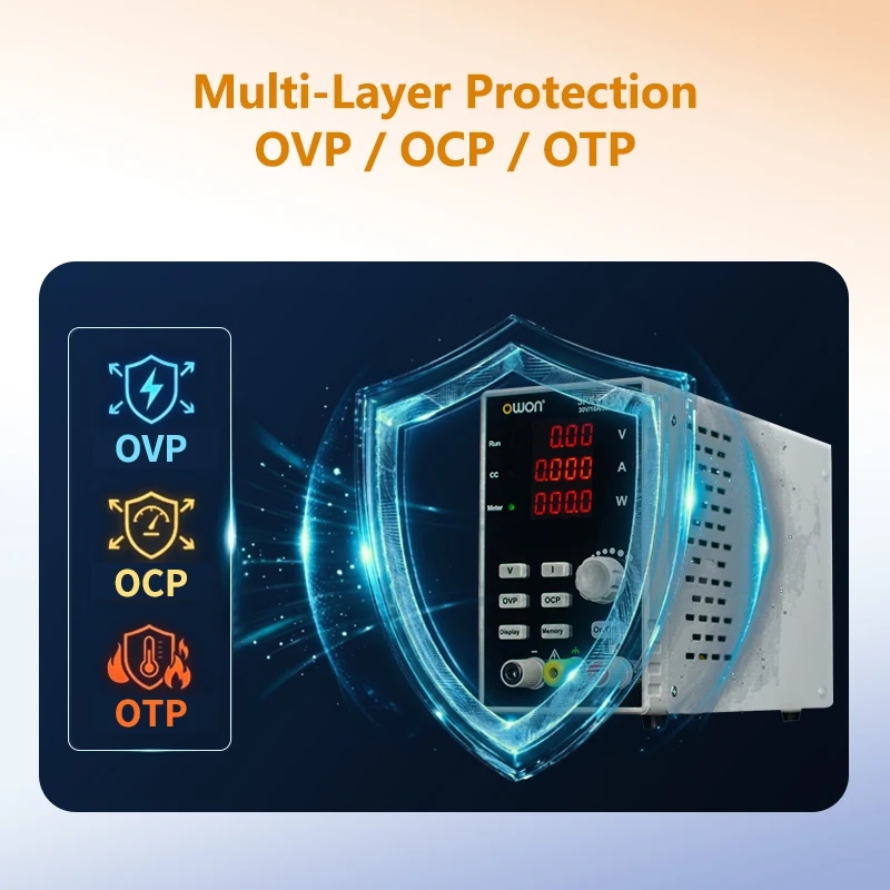 OWON SPX Series Adjustable DC Power Supply SPX3103 SPX6103 SPX6205 CC/CV OVP OCP Protection 300W 500W Compact Bench Power Source image 4