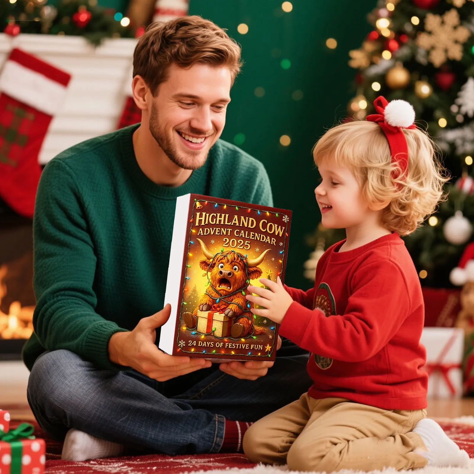 Minuterie de 30 minutes sable 2D vache calendrier de l'avent 2025 24 pièces ornements suspendus de vache faits à la main pour noël minuterie de cuisine mignonne pour les enfants