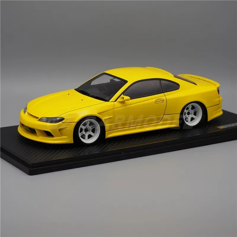 

IG 1:18 VERTEX S15 Silvia Yellow IG2007 JDM Simulation Limited Edition Resin Metal Static Car Model Toy Gift