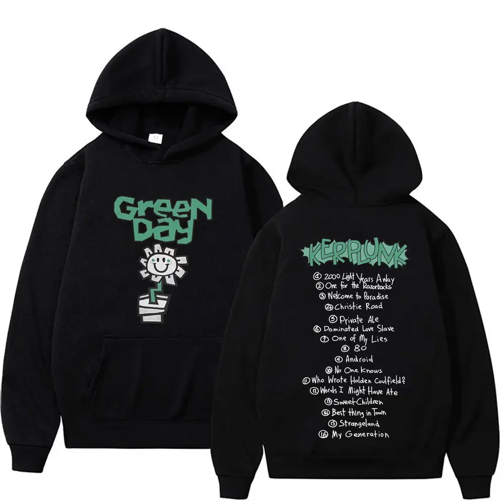 

Punk Band Green Day Kerplunk Graphic Hoodie Male Vintage Casual Fleece Sweatshirt Men Women Gothic Rock Retro Oversized Hoodies