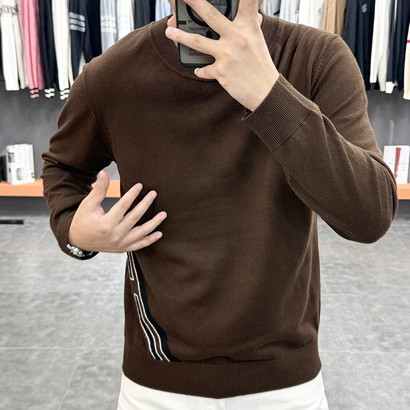 Maglione lavorato a maglia autunno inverno di alta qualità per uomo Moda casual maglioni girocollo uomo pullover lavorato a maglia abbigliamento uomo 2025
