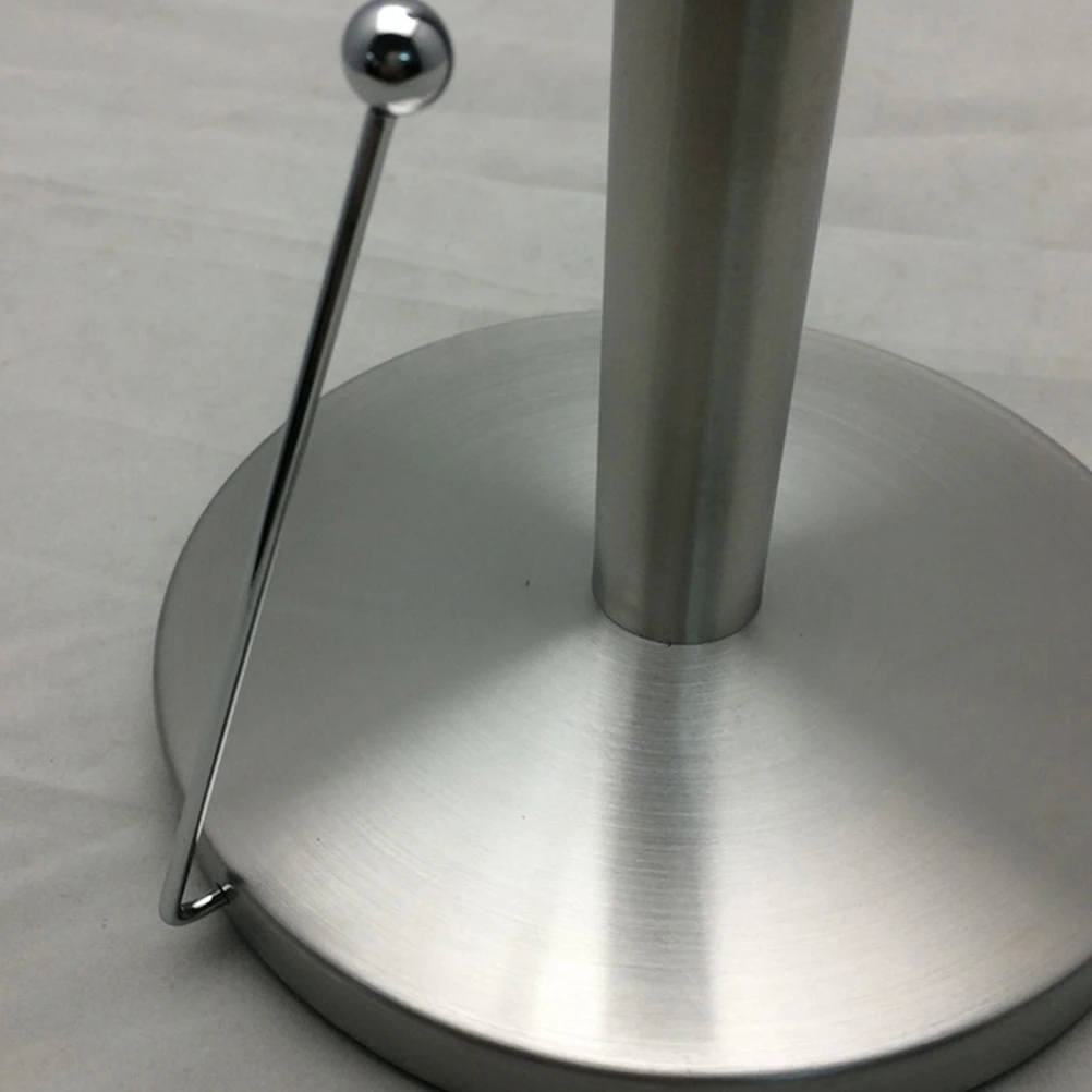 

Stainless Steel Vertical Roll Paper Holder Thickened Standing Towel Holder Elegant Design Kitchen Bathroom Decor Free