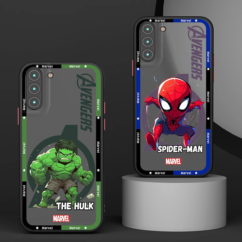 Marvel Superhero Cartoon For Samsung S24 S23 S22 S21 Ultra S20 FE Note 20 Plus 5G Frosted Translucent Matte Phone Case