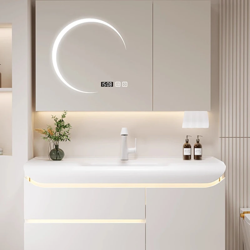 Fillet Corner Smart Light Bathroom Cabinets Vanity Mirror Home Furniture Shower Simple Bathroom Cabinets Luxury Miroir De Salle