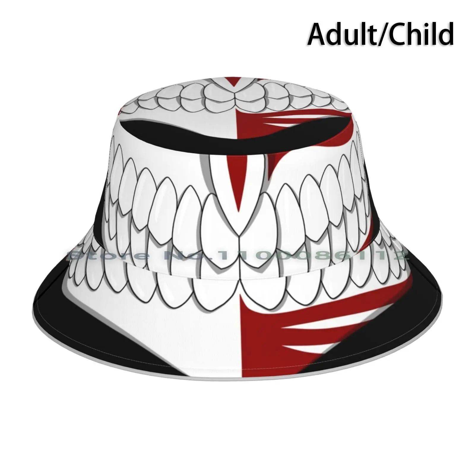 Hollow Bucket Hat Sun Cap Hollow Mask Bleach Hollow Ichigo Anime Manga Weeb Foldable Outdoor Fisherman Hat