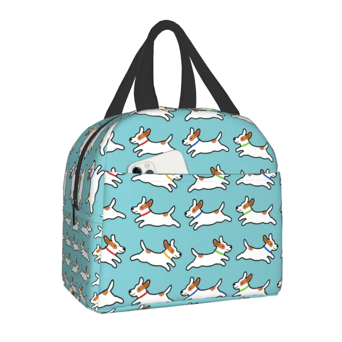 Jack Russell Terrier Dog Insulated Lunch Bags for Camping Travel Portable Cooler Thermal Bento Box Kids Women Picnic Storage Bag