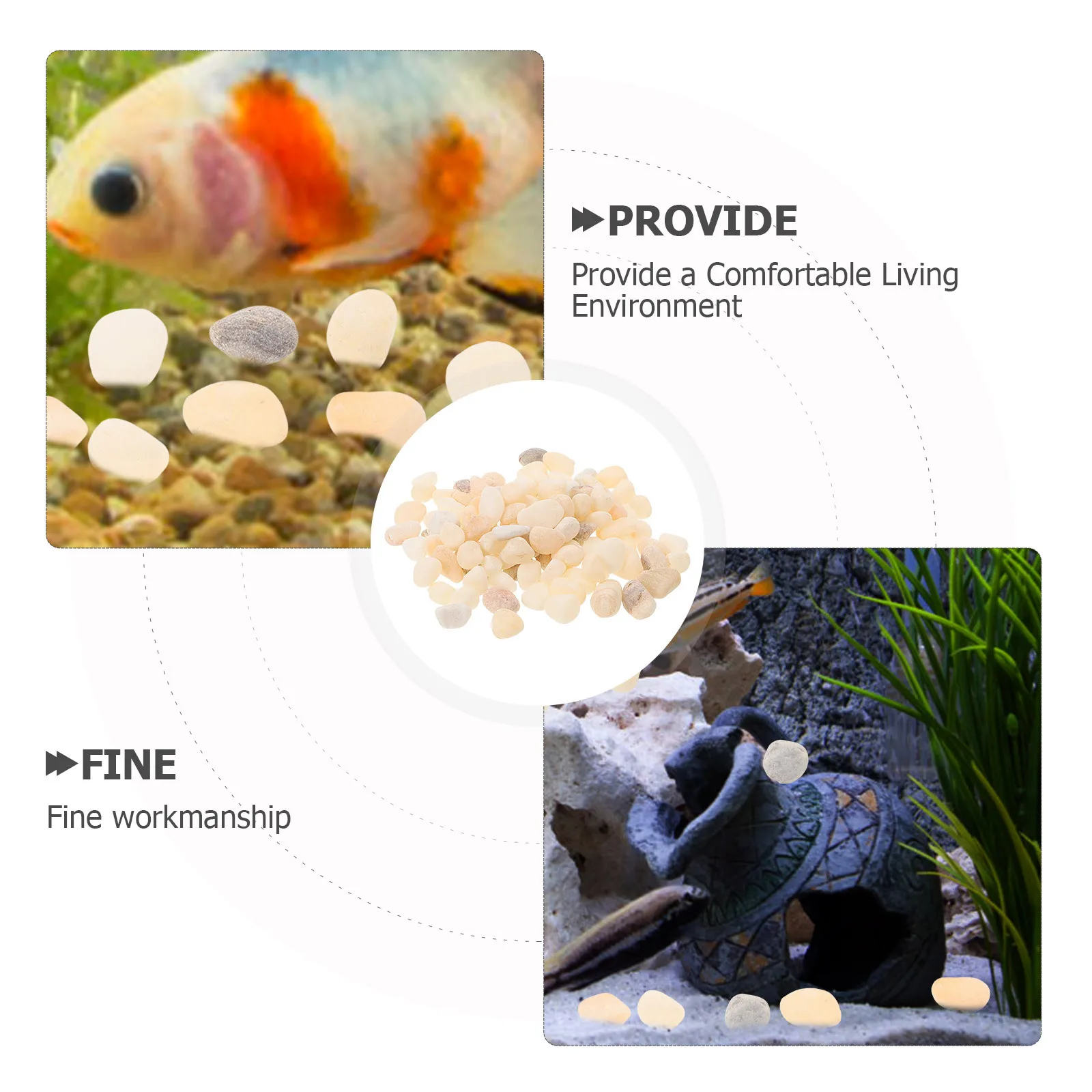 

Natural Landscaping Pebbles Aquarium Gravel Decorative Stones Fish Tank Gardening Flowerpot DIY Craft Bright Multi-Function