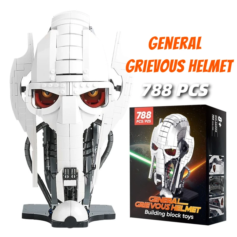 788PCS Idea General Grievous Helmet Building Blocks Bricks,Creative Sad General Mask Decor,Educational Toys Children Adult Gifts
