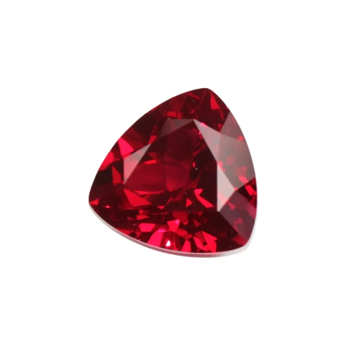 Synthetic Trilliant Cut Blood Red Ruby Loose Gem Mohs Hardness 9 Multiple Sizes Available