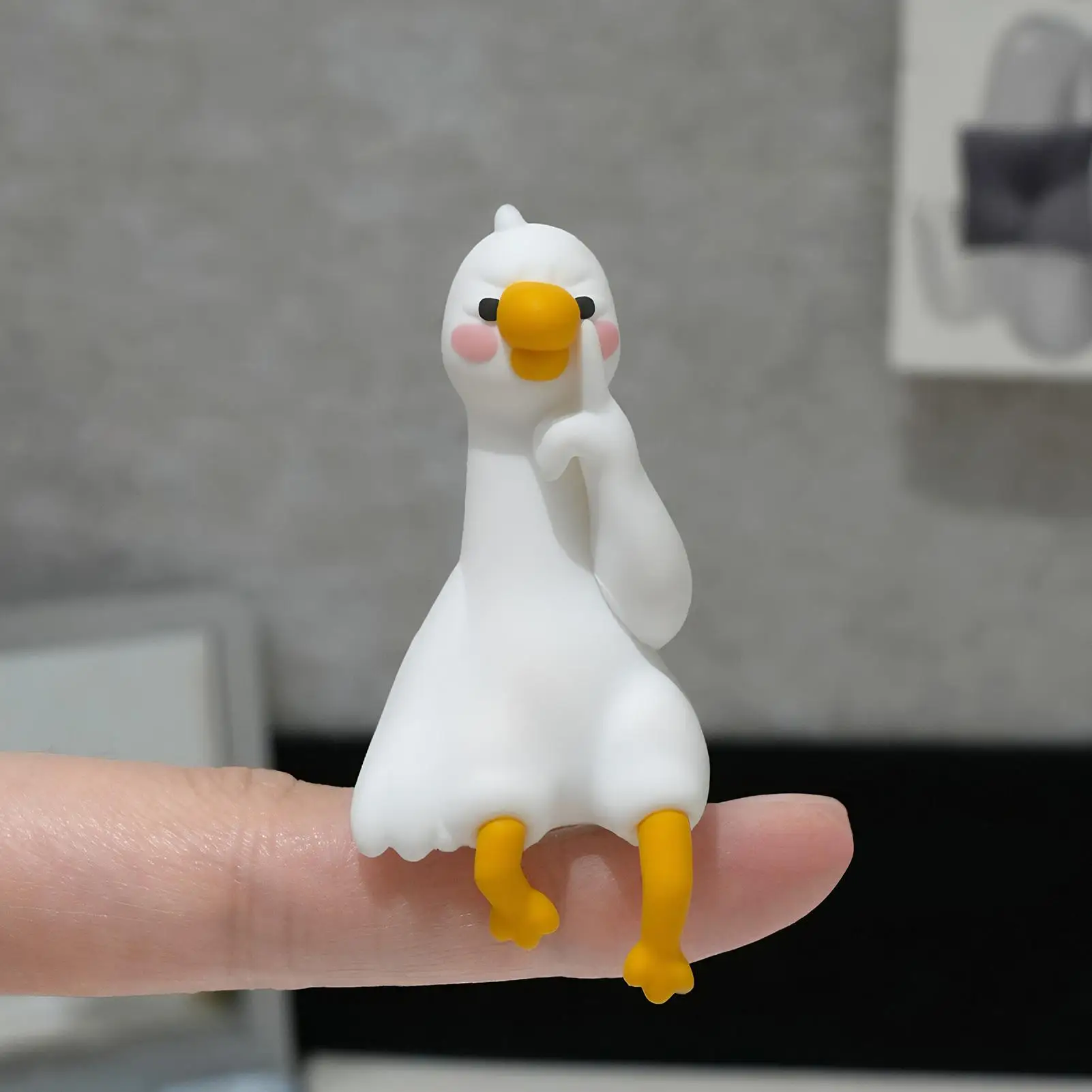 Computer Monitor Figurine 4 Pieces Geese Dashboard Decorations Animals Figurines For Home Bedroom Study Room Workplace Shelf