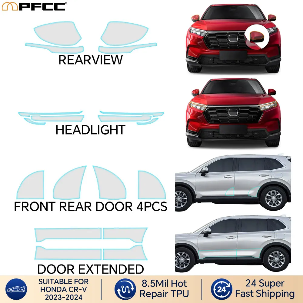 

Pre Cut For Honda CRV CR-V 2023-2024 Headlight Rearview B Pillars Paint Protection Film Anti-scratch Protective Transparent PPF