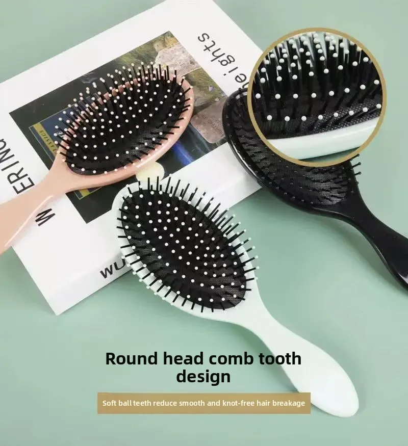 Peine de Airbag especial portátil para mujer, cepillo de pelo largo rizado, peine de masaje ligero antiestático para uso doméstico, salón de peluquería