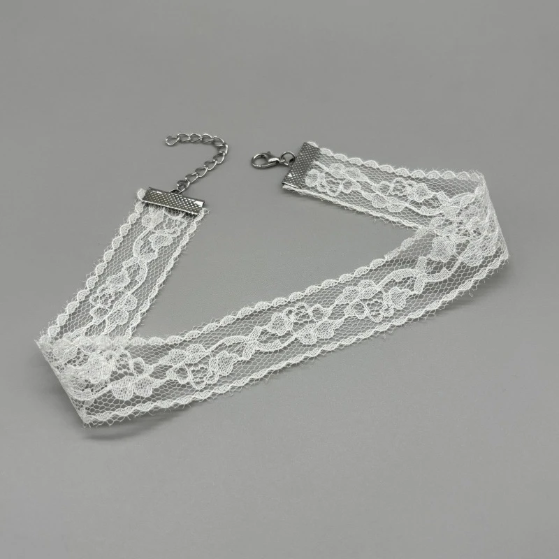 

Sexy Lace Collar Necklace Hollow Lace Tulle Flower Short Neck Chain Party Wedding Neck Jewelry