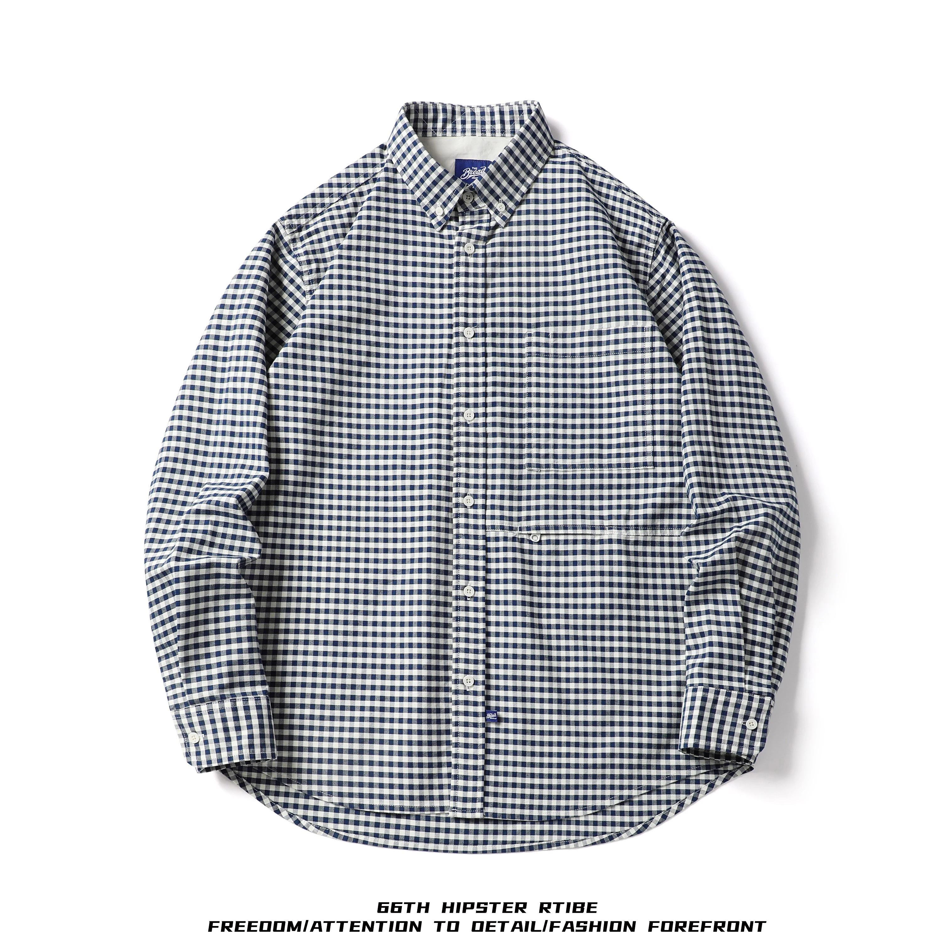 

Loose Fit Pure Cotton Long Sve irt Men's Button down Collar Workwear Sle Casual Cheered irt Youth Japanese Sle