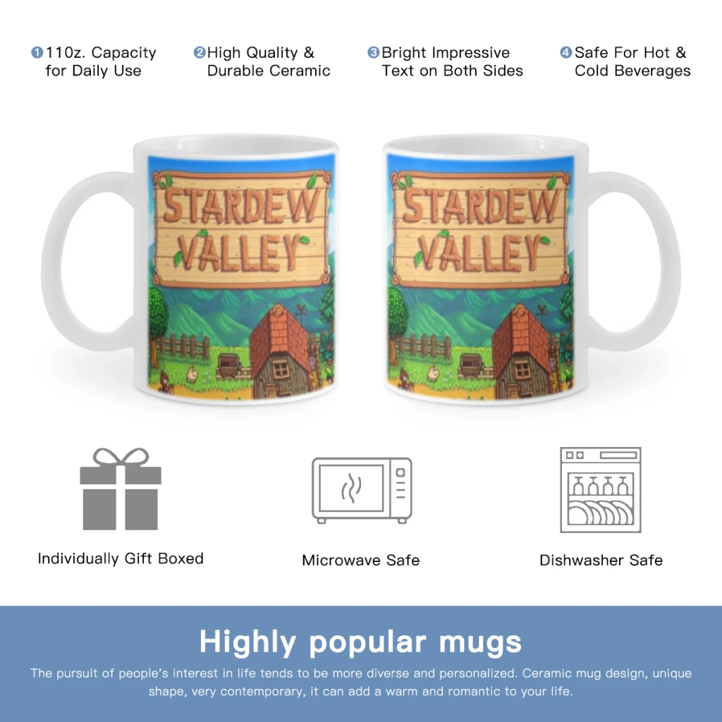 

S-Stardew V-Valley Free shipping Coffee Cups Ceramic cups creative cups and cute mugs Personalized Gift Cup For Tea