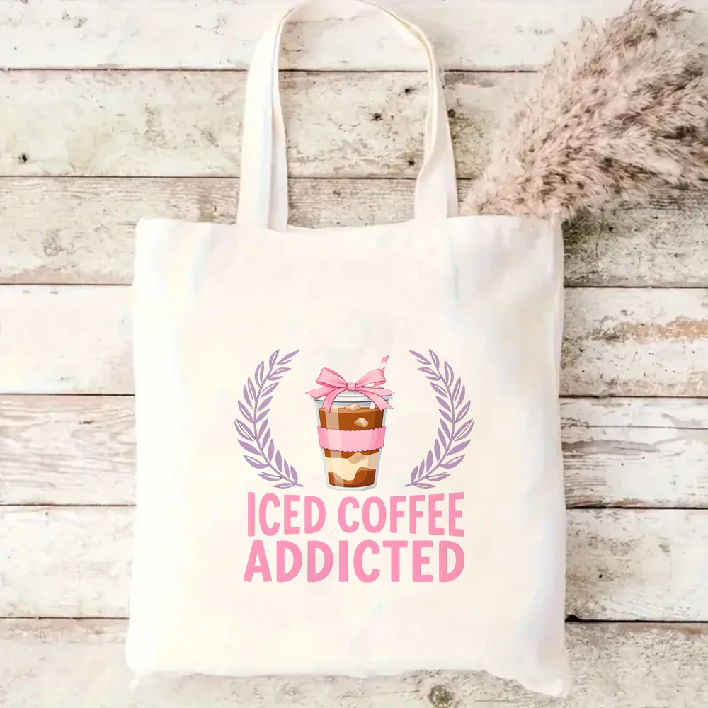 Viral Internet Meme Canvas Tote Bag Featuring Cute Cat and Microplastics Joke Stylish Reusable Grocery Bag