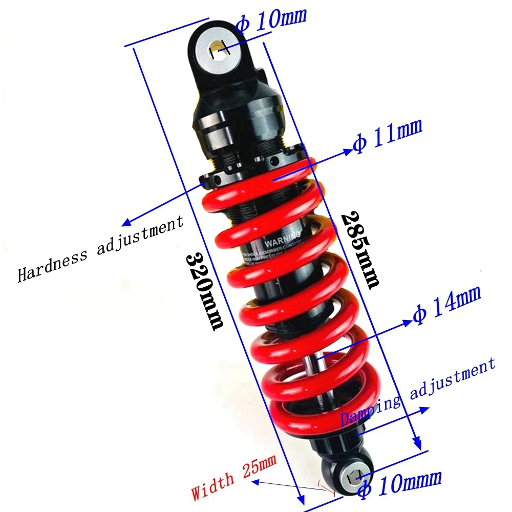 285mm Damping Adjustable Motorcycle Central Rear Shock Absorber For Honda MSX125 SF M3 M5 M6 Monkey Z125 Pro Benelli TNT125 135