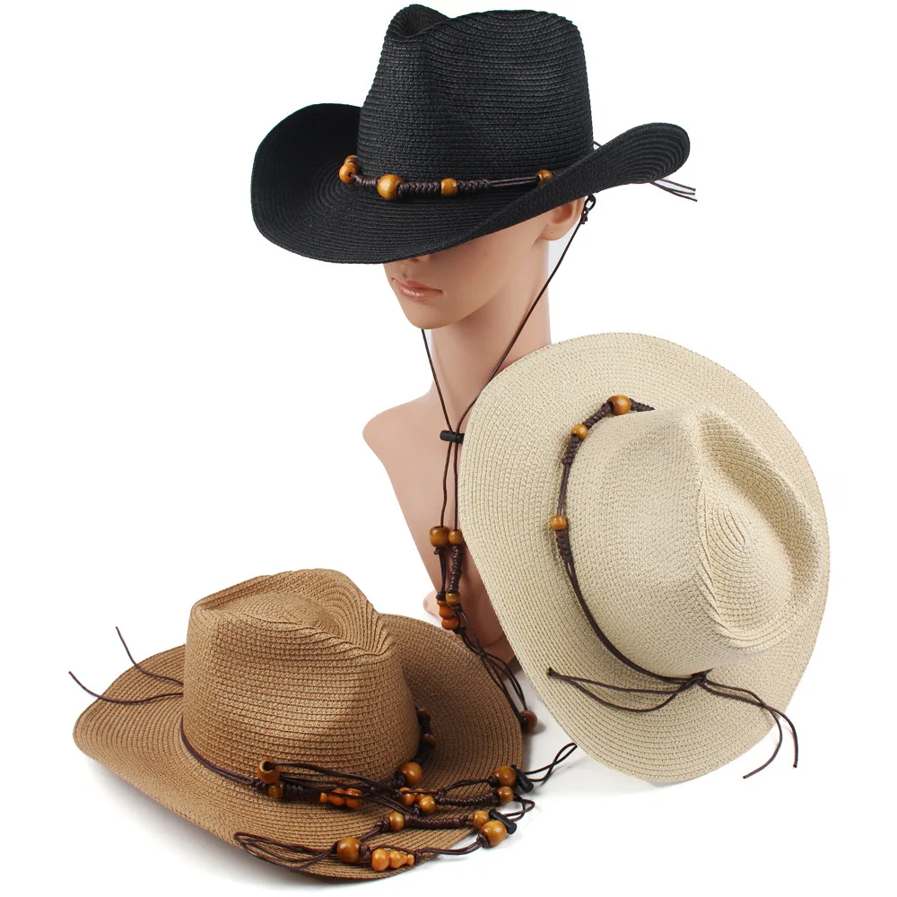 Cross-border Unisex Denim Paper Straw Hat with Detachable Chin Strap, Spring Summer Outdoor Casual Sun Cap