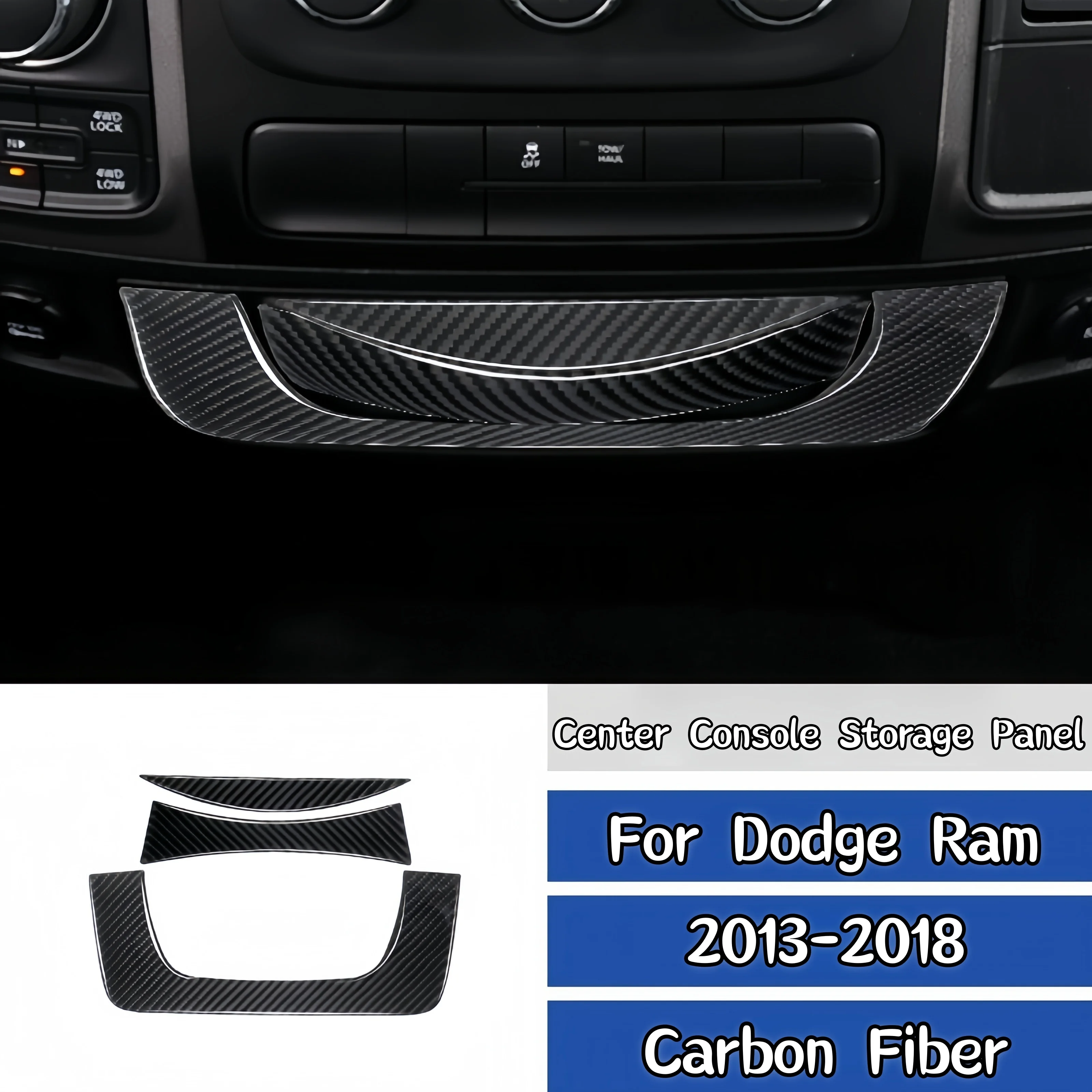 

Для Dodge Ram 1500 2013-2018: Декоративная накладка из углеродного волокна на центральную консоль, панель хранения, аксессуары-наклейки