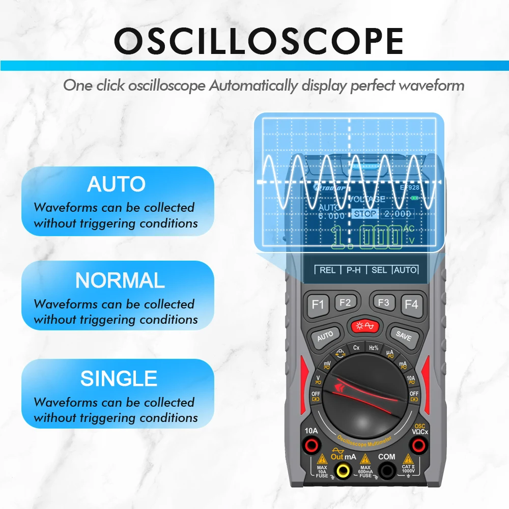 TOOLTOP 3In1 One Click Oscilloscope 12MHz 50Msps Sampling Rate 2.4\