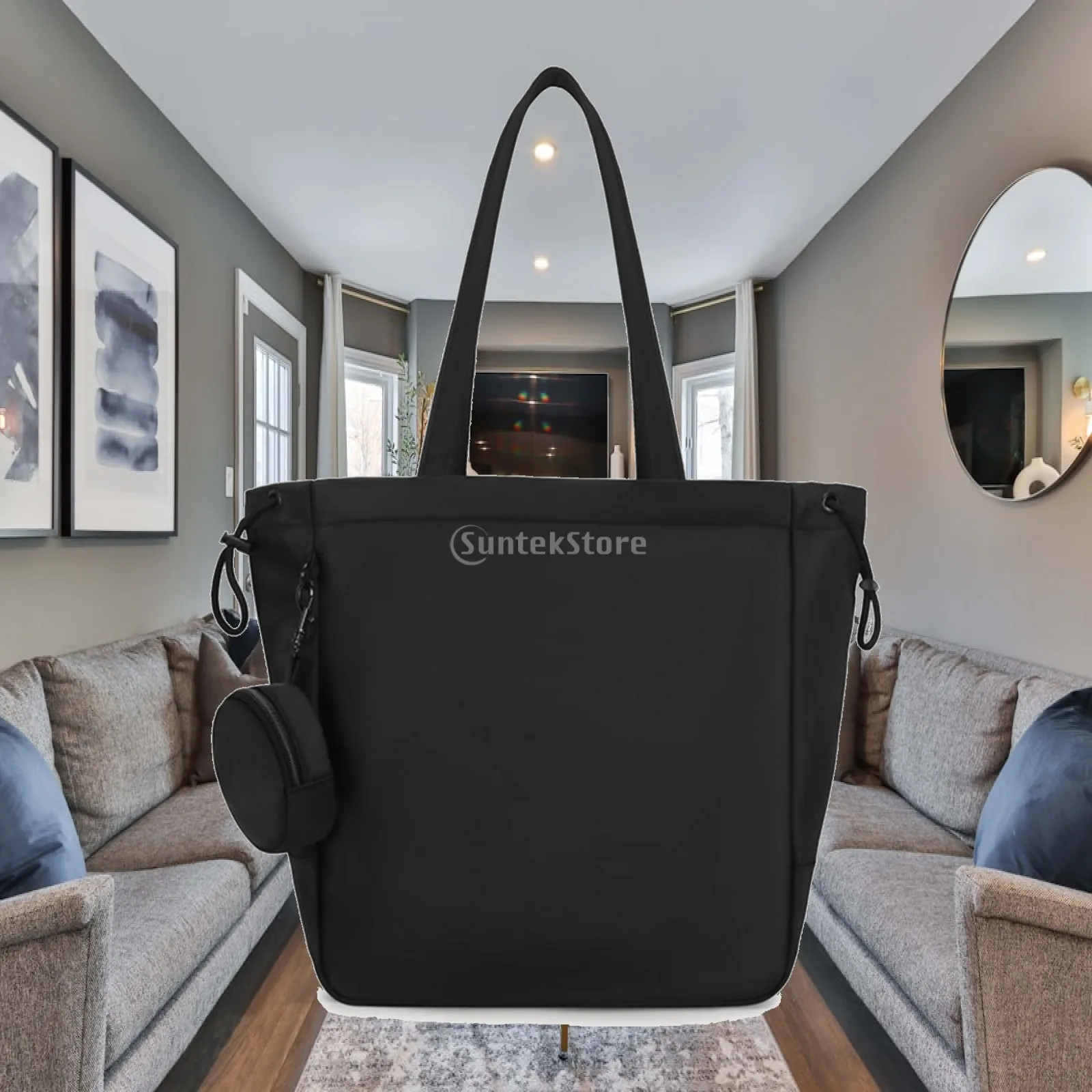 Large Capacity Nylon Dance Carryall Gym Tote Bag with Detachable Pouch for Women Yoga Workout Daily Commute