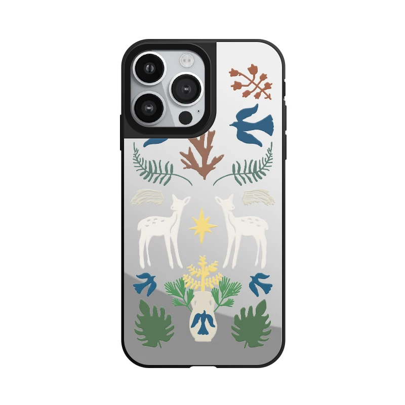 Nature Forest And Deer Mirror With MagSafe Phone Case For iPhone 15 14 1312 11 Pro Max Plus Anti-drop Shockproof Back Cover