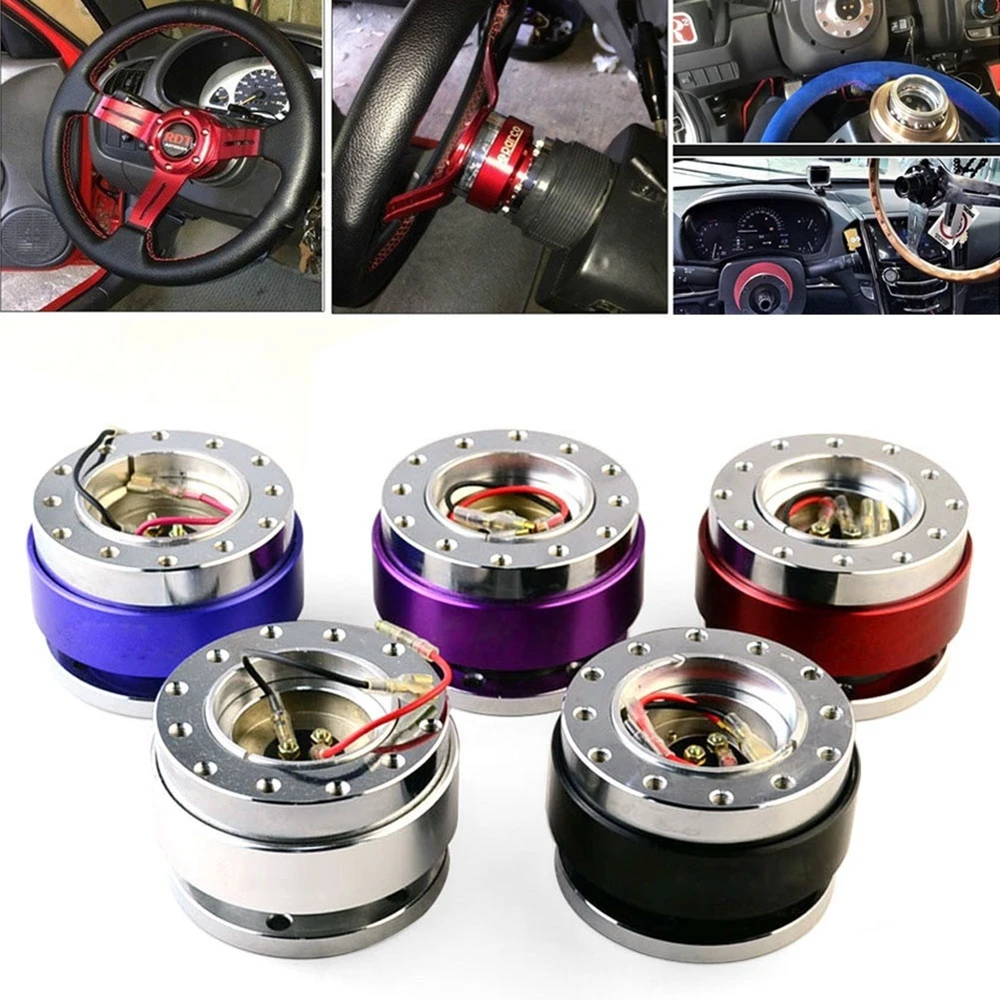 Universal 6 Hole Aluminum Car Auto Quick Release Steering Wheel Snap Off Hub Adapter Boss Kit 5+3 Ball