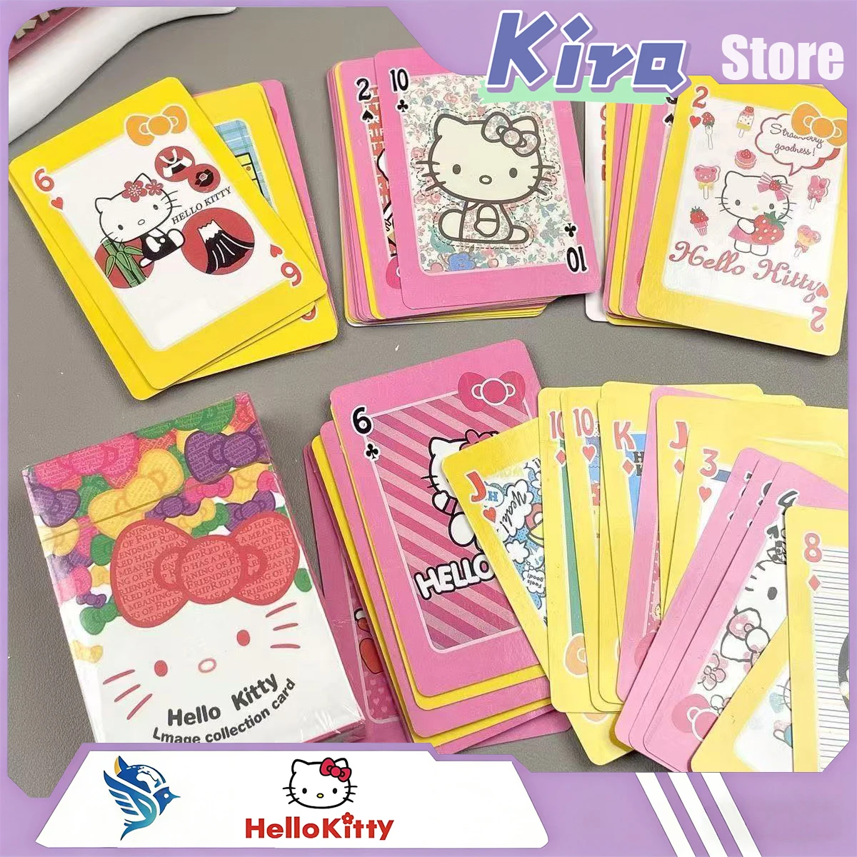 

HELLO KITTY High-Definition Non-Repeating Playing Cards Leisure And Entertainment Brain-Teasing Party Tabletop Games Gift Girl