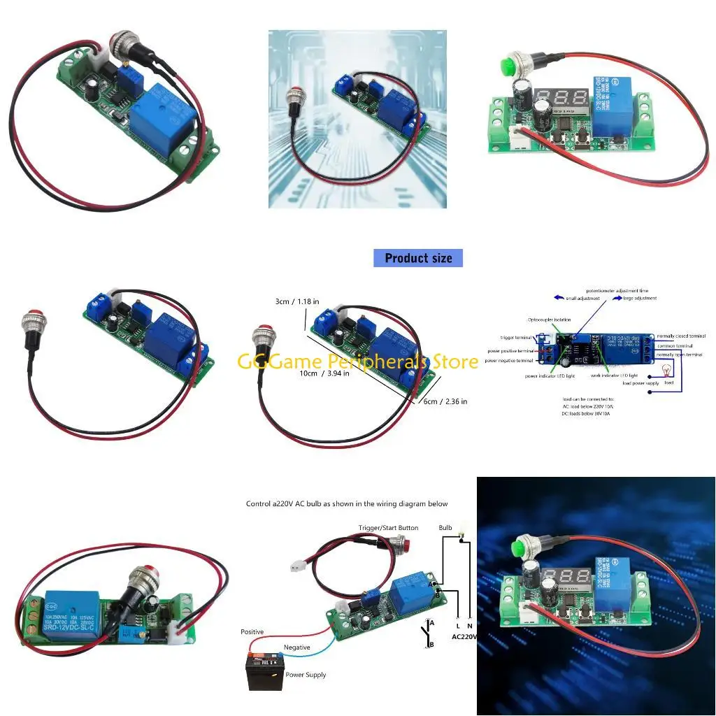 U55B High Precise NE555 Timer Relays 5V/12V Selectable Stable Operation From -20℃~80℃ For Automation Equipment And DIY Projects