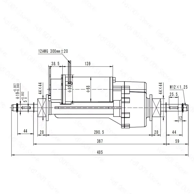 for Mobility Scooter 24V 250W Drive Axle Assembly with Gear Differential and Intelligent Braking System High Torque Rear