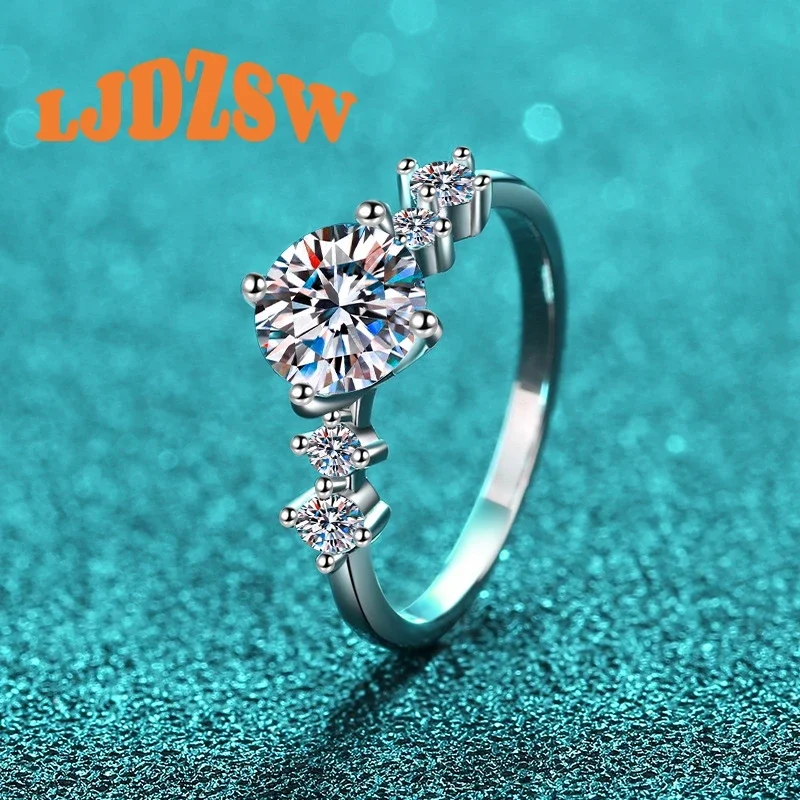 

j wykwintny pierścionek zaręczynowy S925 Sterling Silver 1ct Moissanite z błyszczącym, luksusowym designem, idealny na elegancki prezent na okazje