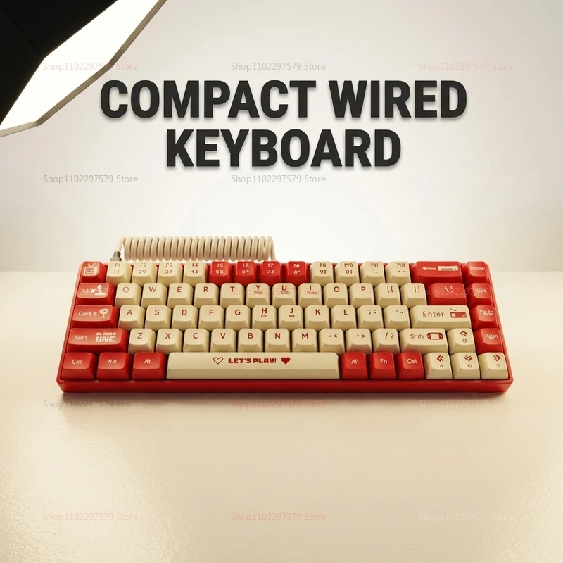 AK680 Wired Mechanical Gaming Keyboard 68 Hot Swappable Keys Ergonomic E-sports Office Keyboard for PC Laptop Type-C USB Gaming