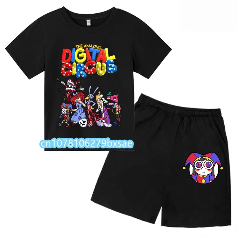 The Amazing Digital Circus Tshirt Suit For Boy Girl Personalized Cartoon Kids T-shirt Short Sleeve Fashion Boys sets Girls