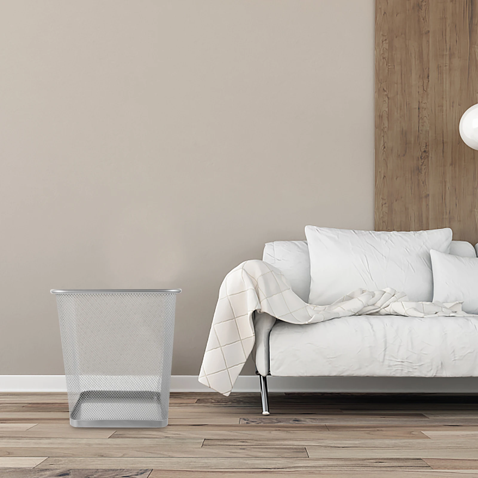 

Square Metal Mesh Trash Can Large Capacity Ventilated Iron Wastebasket Rust Resistant For Home Office Bedroom Bathroom