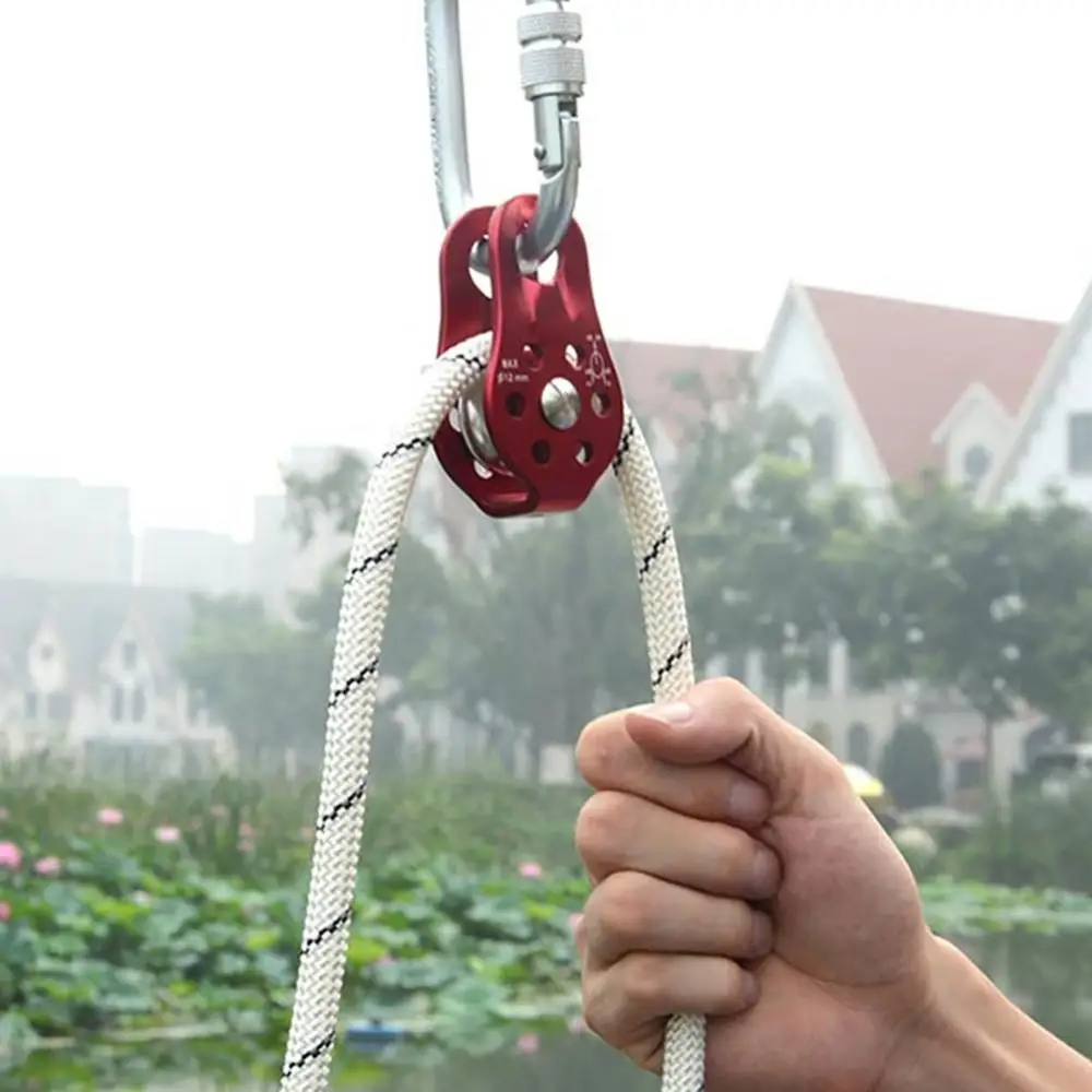 

Outdoor Rock Climbing Rescue Lifting Single Fixed Pulley Rope Rappelling Tool Survival Equipment Outdoor Hiking Climbing Rope