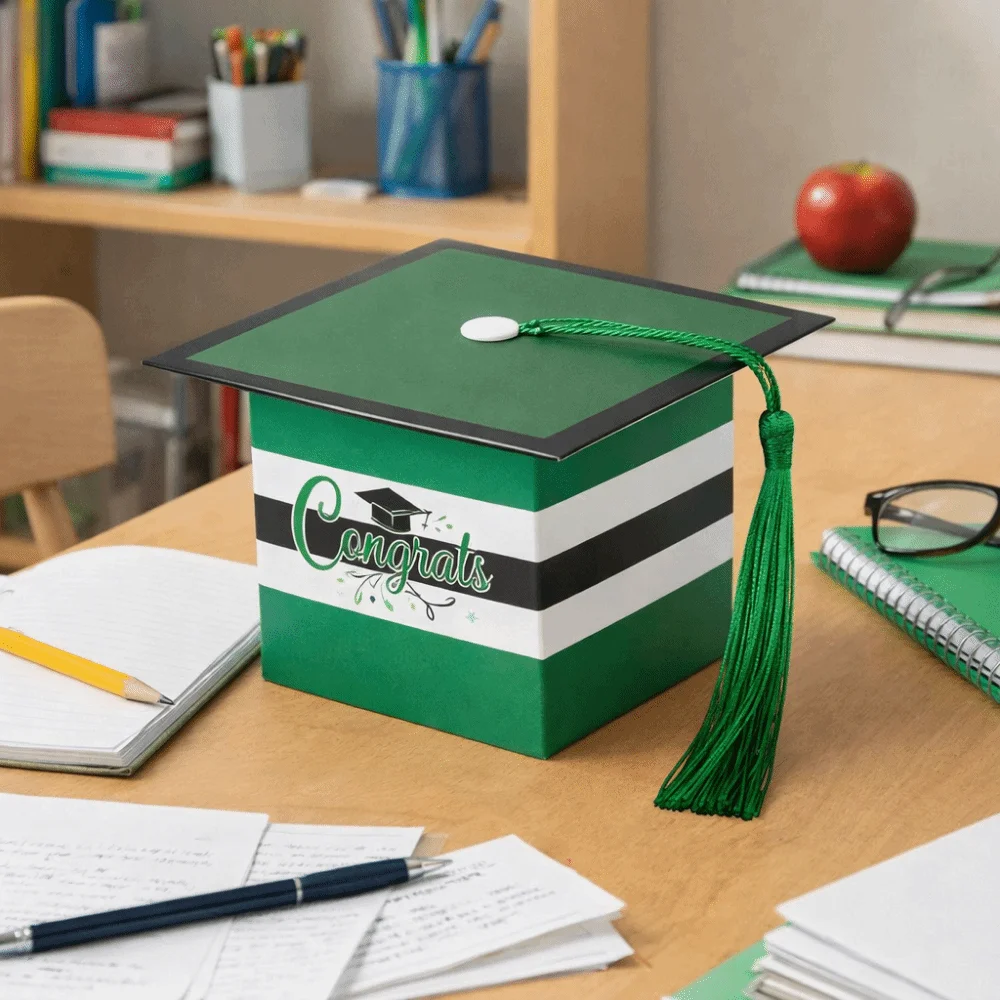 

12Pcs Creative Graduation Candy Bags Portable Colorful Graduation Candy Box Doctoral Hat Shaped DIY Graduation Paper Candy Box