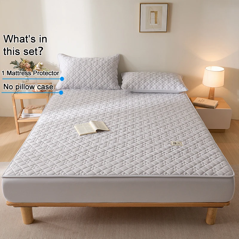 Waterproof Mattress Protector Quilted Mattress Pad Cover Noiseless Crinkle-Free Soft Non-Slip Mattress Cover Hypoallergenic