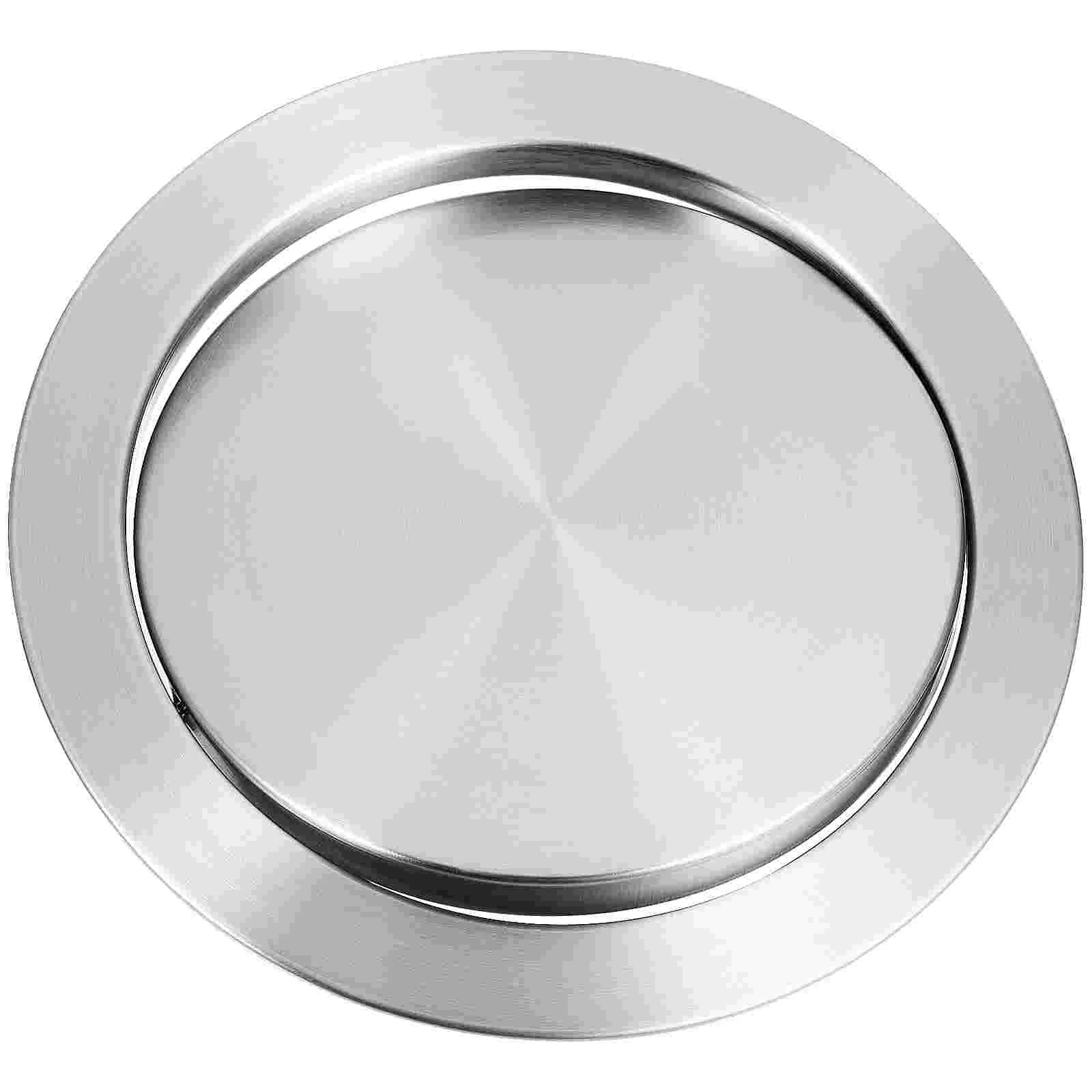 

Stainless Steel Embedded Trash Can Lid 430 Circular Small Silver Recessed Kitchen Bathroom Flipping Waste Bin Cover Easy