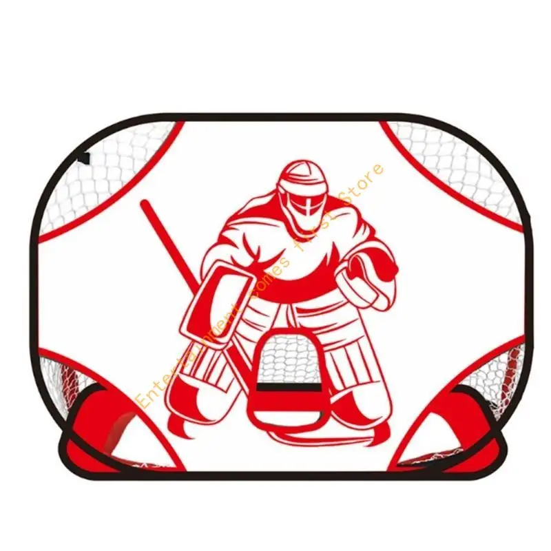 Simple Assemble Ice Hockey Practice Goal Highlighting Goalkeeper Plan For Accurate Exercises And Bending Storage 55KD