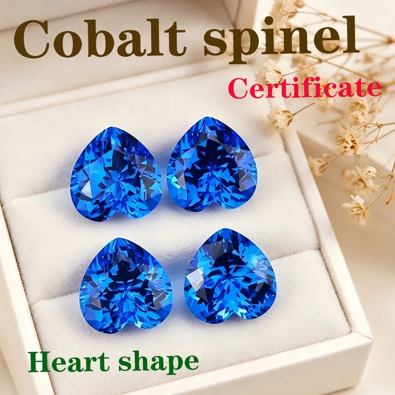 

Laboratory Cultivation of Gemstones Cobalt Spinel Heart Shape Certificate Multiple Shapes Selectable