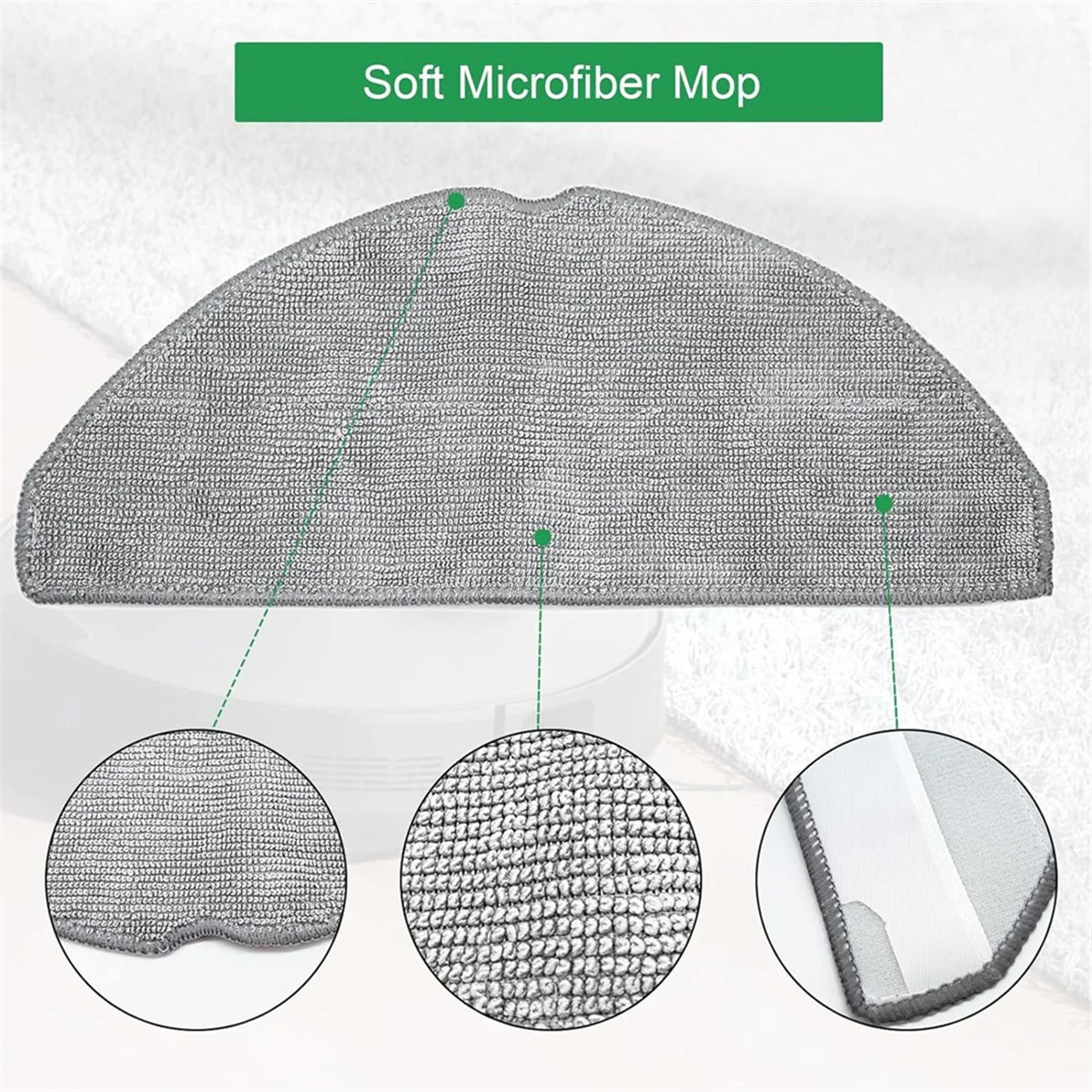 4 Pack Mop Cloths Replacement Part for L60 Robot Vacuum Cleaner, Microfiber Mop Pad Washable Mop Cloths Accessories
