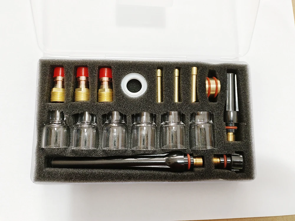 Imagem -03 - Kit de Vidro do Bocal para Peças de Solda Tig 17 Pcs Wp17 18 26 Wp9 20