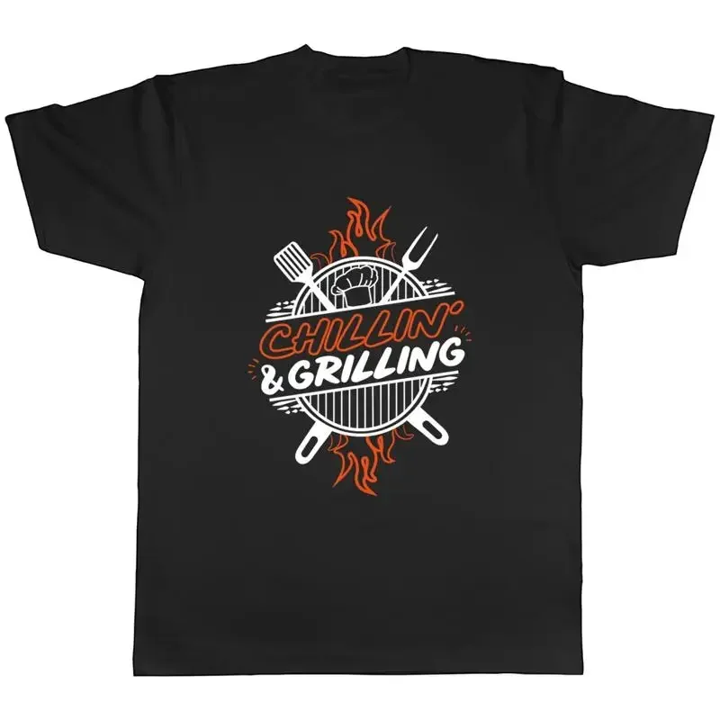Chillin' and Grilling Mens T-Shirt BBQ Barbecue Summer Grill Tee Gift