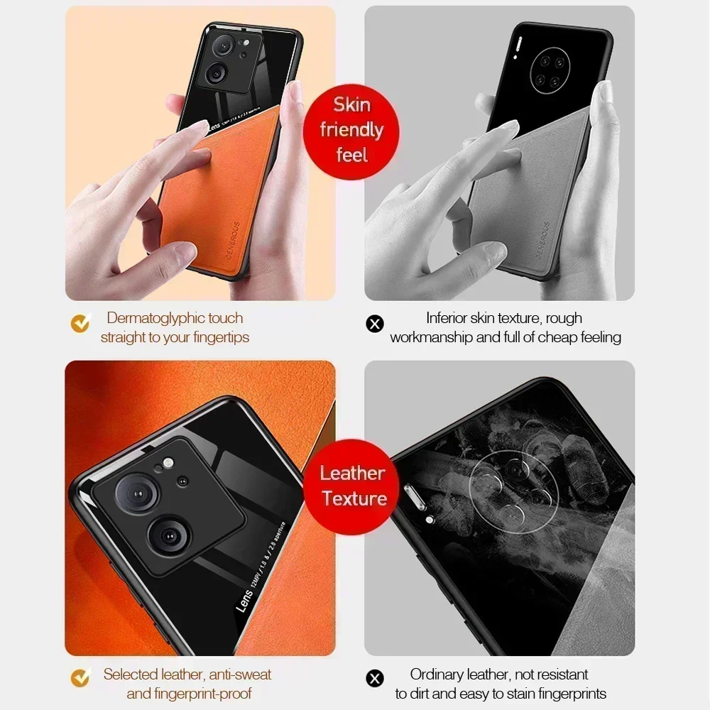 Кожаный чехол Mi13TPro для Xiaomi Mi 13T Pro 6,67 дюйма, автомобильный магнитный чехол Xiaomi13T Mi13T 13 T 13TPro 5G, противоударный чехол для камеры