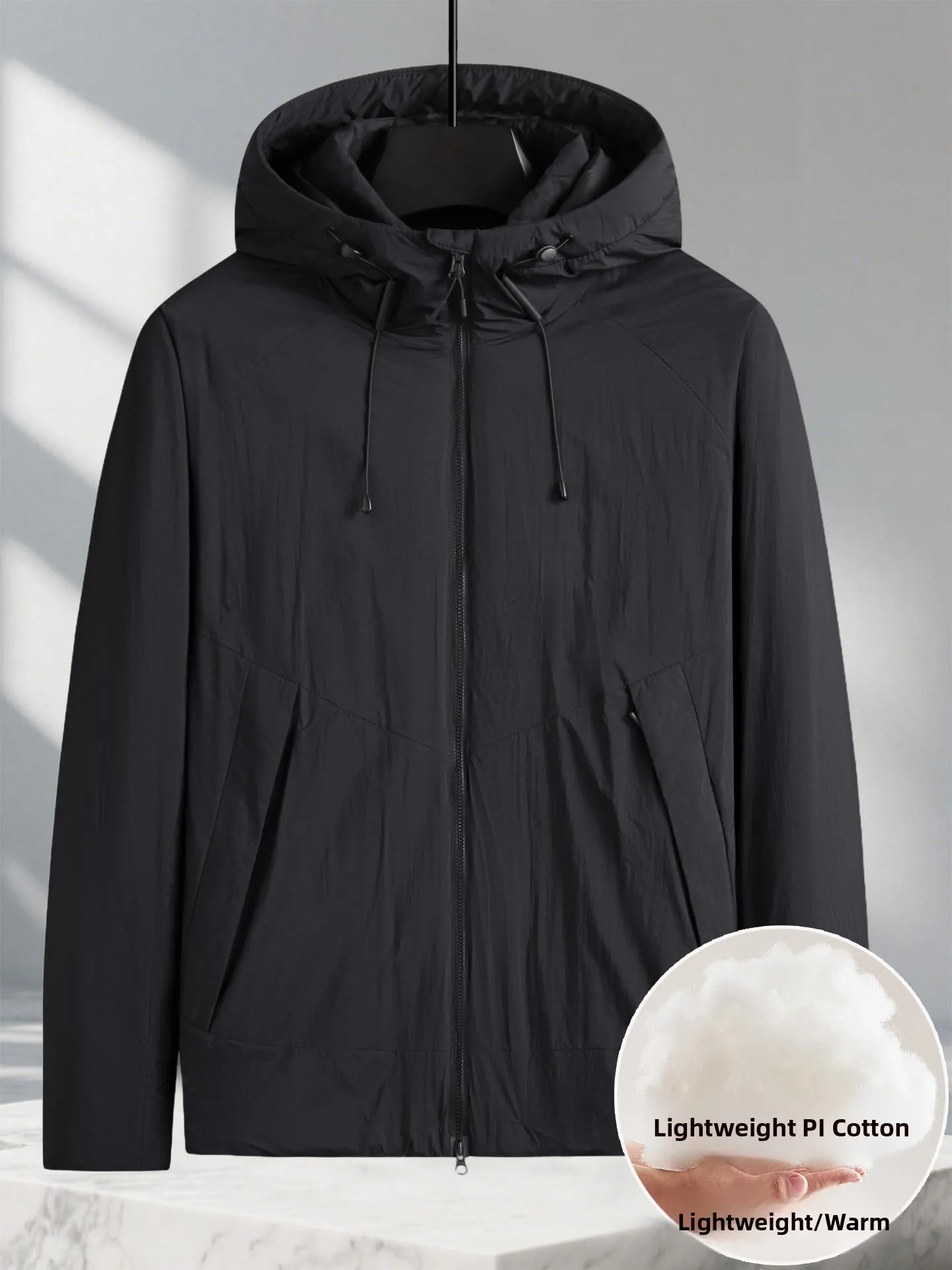 

Легкая хлопковая куртка с капюшоном для мужчин больших размеров, модная городская теплая хлопковая куртка свободного кроя, зимняя верхняя одежда