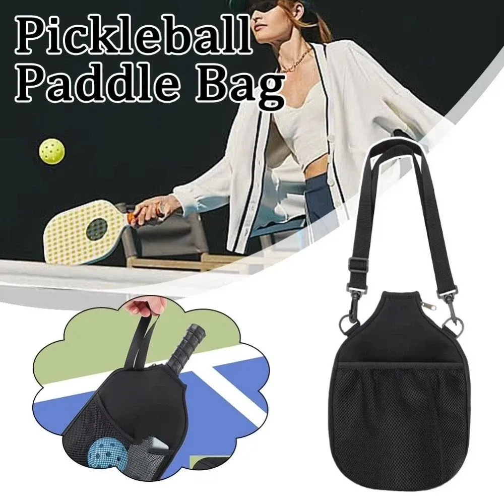 Pickleball-Umhängetasche mit großem Fassungsvermögen, Reißverschluss, verstellbarer Riemen, Pickleball-Paddelhülle, wasserdicht, professionell – Detail 3