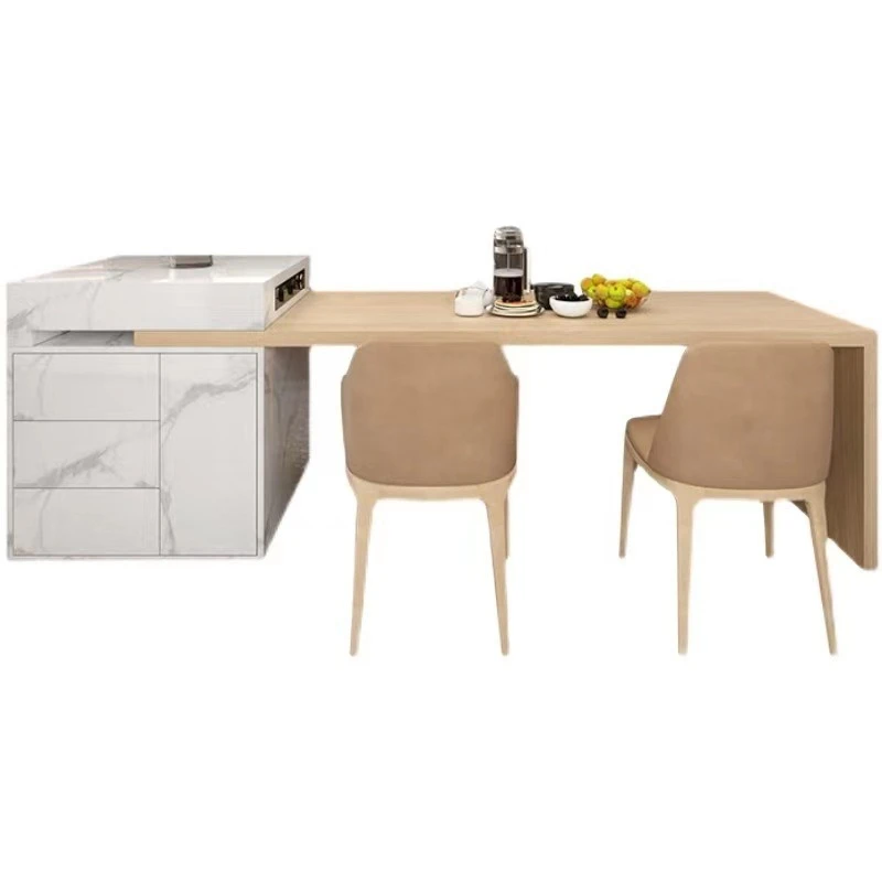 

Dining table integrated retractable light luxury modern multi-function