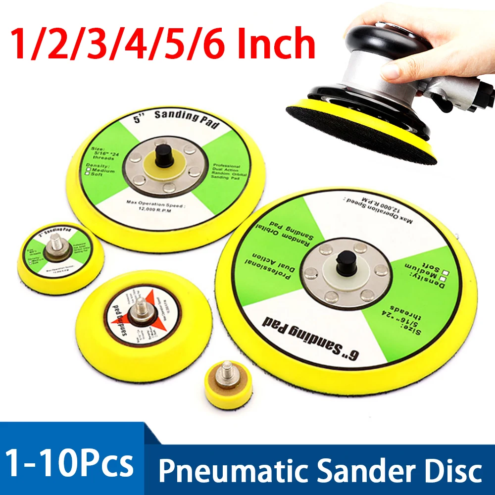 

1/2/3/4/5/6 Inch Polishing Sanding Pad Pneumatic Sander Disc Backer Plate Hook&Loop M5 M6 M8 Thread For Grinder Rotary Tool